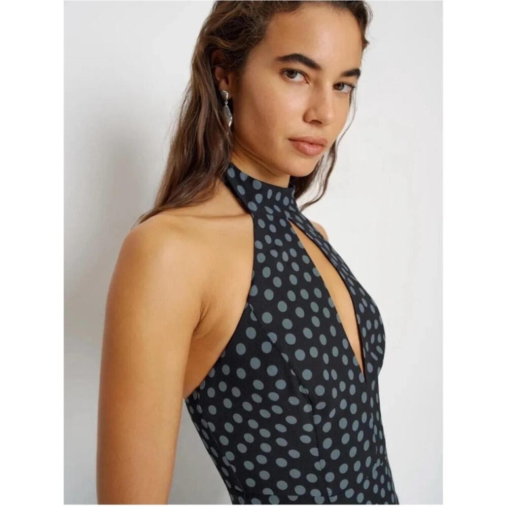 Reformation Noele Dress in Cosmic Dot 6 - Picture 3 of 8